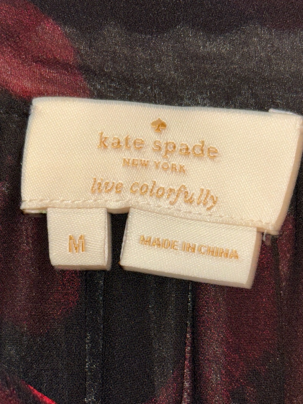 Kate Spade Medium Poppy Chiffon Bow Silk Top Sheer Sleeve Feminine Romantic - Picture 5 of 11